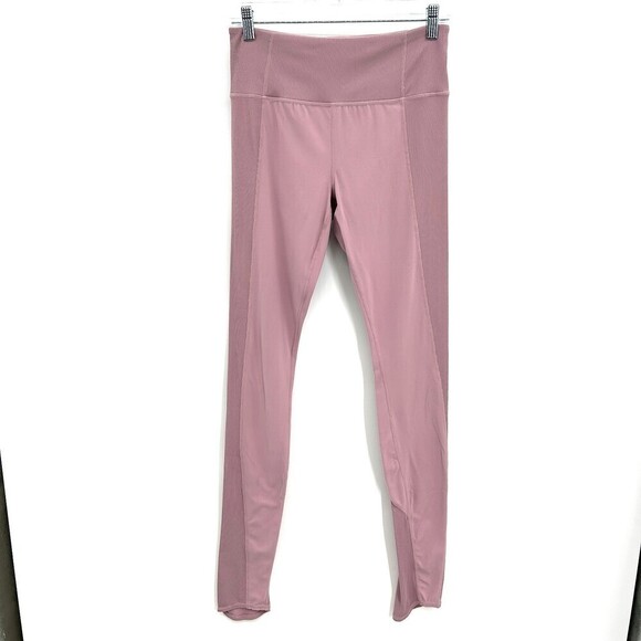 ATHLETA Mauve Pink Purple Barre Ribbed Powervita Tights Leggings Size Medium - Picture 2 of 8